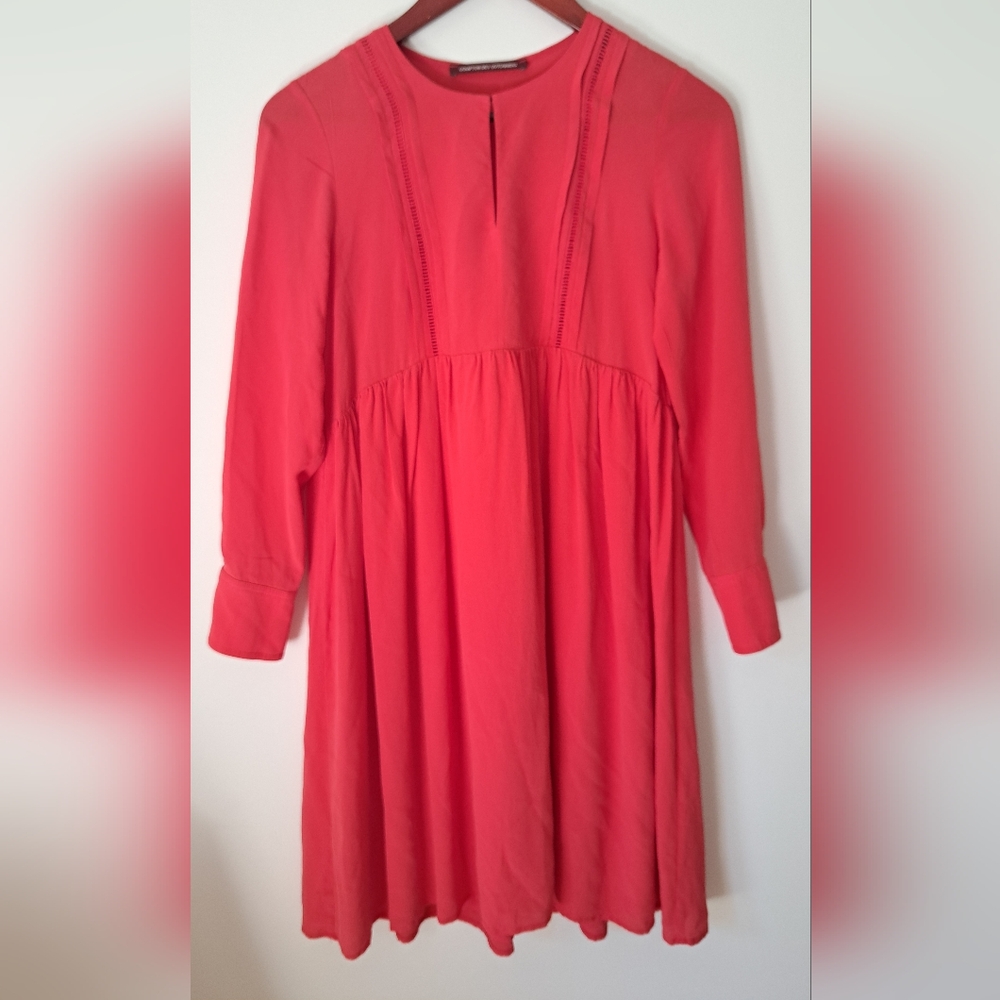 Vibrant Red Long Sleeve Dress